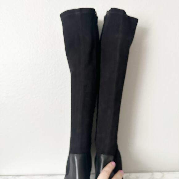 Tory Burch Georgina Suede Leather Black Knee High Heeled Boots Women’s Size 9.5 - Picture 3 of 15